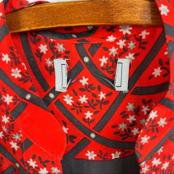 Anthropologie Moulinette Soeurs Pattern Silk "Maeshowe Shirtdress" Dress - Picture 9 of 10